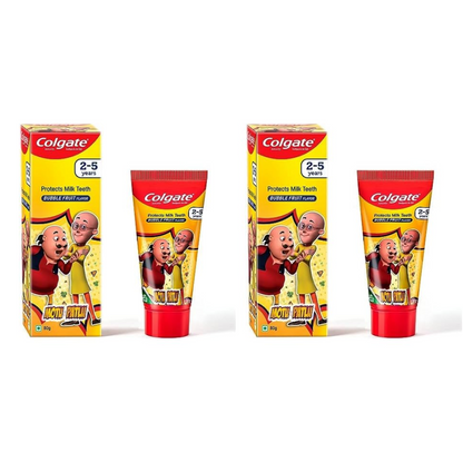 Colgate Kids Toothpaste For 2-5 Years - 80Gm, Tooth Paste With 50% Lesser Abrasive Formula For Protecting Against Cavities (Strawberry Flavour) (Bubblefruit Flavour) | Anti-Cavity (Pack of 2)