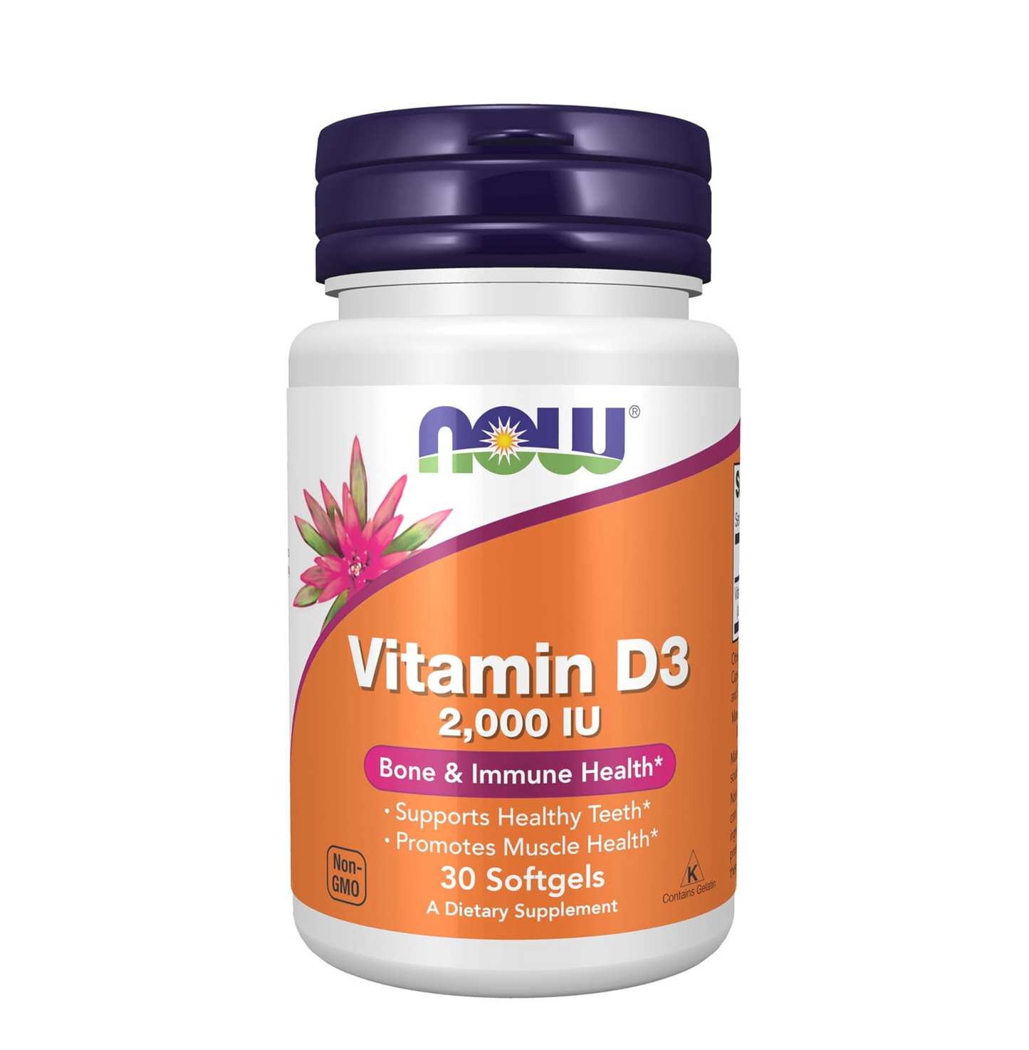 NOW Foods Supplements, Vitamin D-3 2,000 IU, High Potency, Structural Support*, 30 Softgels