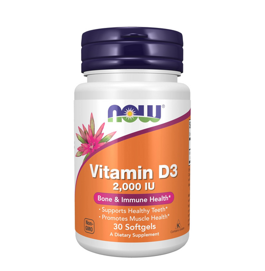 NOW Foods Supplements, Vitamin D-3 2,000 IU, High Potency, Structural Support*, 30 Softgels