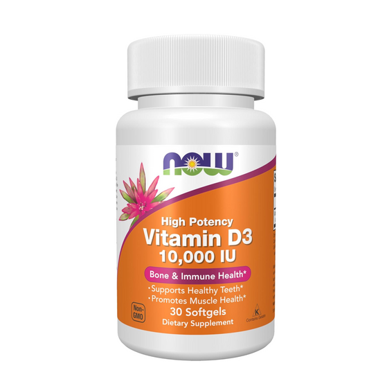 Now Foods Supplements, Vitamin D-3 10,000 IU, Highest Potency, Structural Support*, 30 Softgels