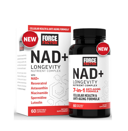 Force Factor NAD+ (NMN or Nicotinamide Riboside Alternative) with Resveratrol, Astaxanthin, Spermidine & Luteolin Complex, NAD to Support Cellular Health & Healthy Aging, 60 Capsules