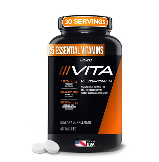 JYM Supplement Science Vita JYM Sports Multivitamin & Mineral Support, Vitamin A, C, B6, B12, E, K, Boron, Biotin, Potassium 60 Tablets