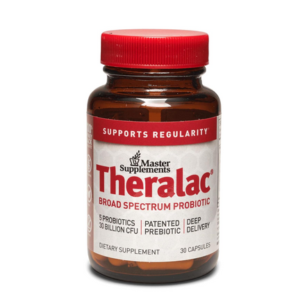 Master Supplements Theralac - 30 Capsules - Multi-Strain Probiotic for Optimal Gut Health + Gas & Bloating Relief - Gluten Free - 30 Servings
