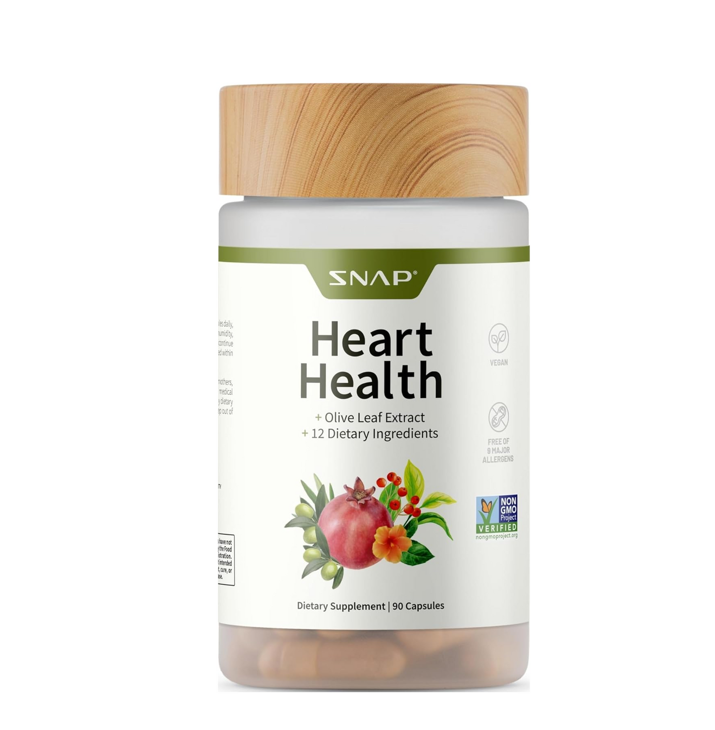 Snap Supplements Heart Health Support Supplement - Botanical Support for Heart Health, Healthy Circulation, and Nitric Oxide Levels, 30-Day Supply, 90 Capsules (Packaging May Vary)