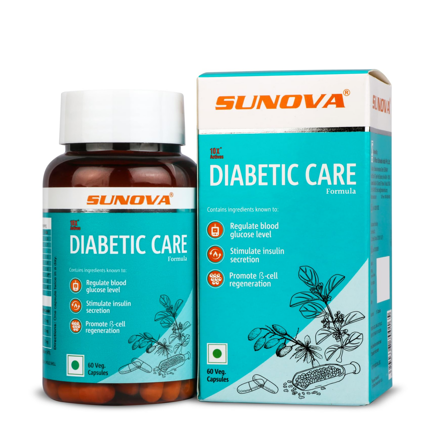 Sunova Diabetic Care Formula, 60 Veg Capsules