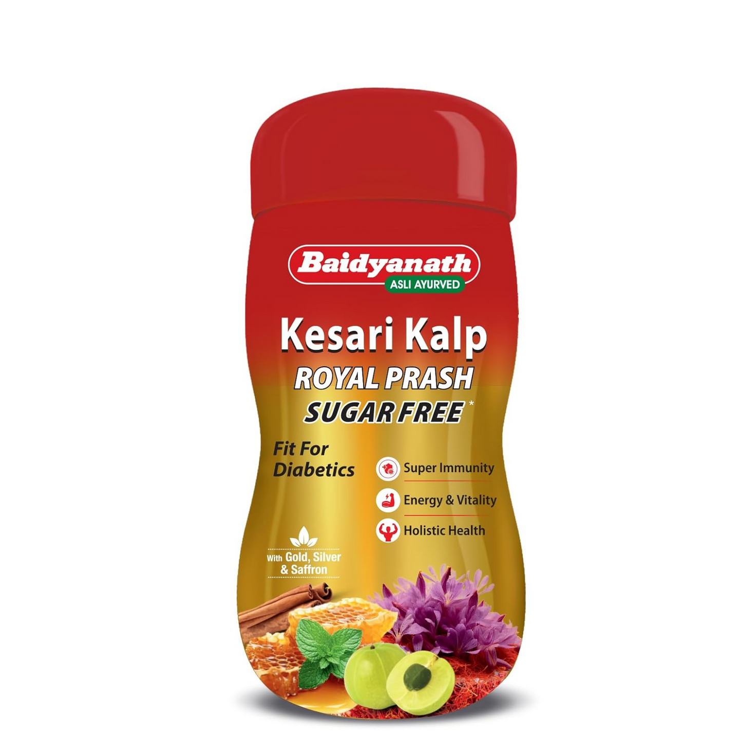 Baidyanath Kesari Kalp Royal Chyawanprash - 500g - Promotes Vitality, Strength & Stamina in Adults and Elderly | Revitalizer Enriched with Gold and Saffron