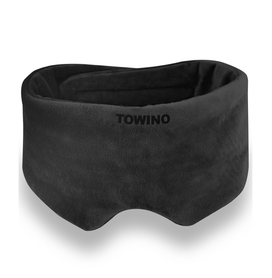 TOWINO® Eye Mask for Sleeping Super Soft & Smooth And Fully Adjustable To All Size Heads - Super Soft & Comfortable for Women and Men, Blindfold for Travelling, Night Sleeping,Nap Suitable for All Family Members Made In India (Black)