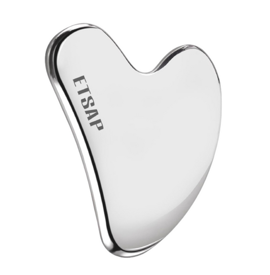 Premium Stainless Steel Gua Sha,Metal Gua Sha Facial Tool. Firm Face Muscles, Reduce Puffiness, Facial Tension, Helps Lymphatic Drainage. GuaSha Beauty Tool for Body Neck Eyes (Heart Shape) (SS GUA SHA 85 GRM)