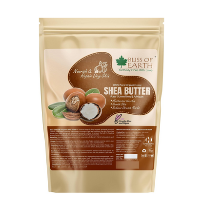 Bliss of Earth Organic Raw Shea Butter, 100% Raw and Unrefined Shea Butter, for Hair & Skin, 100% Pure and Natural, Deep Moisturizing, 100 g, Ivory (100 gm)