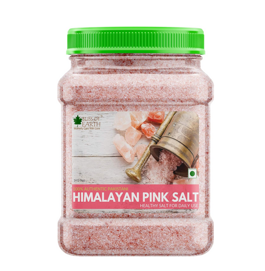 Bliss of Earth 1KG Pure Himalayan Pink Salt Non Iodised Rock Salt For weight management & Healthy Cooking, Natural Substitute of Iodised White Salt