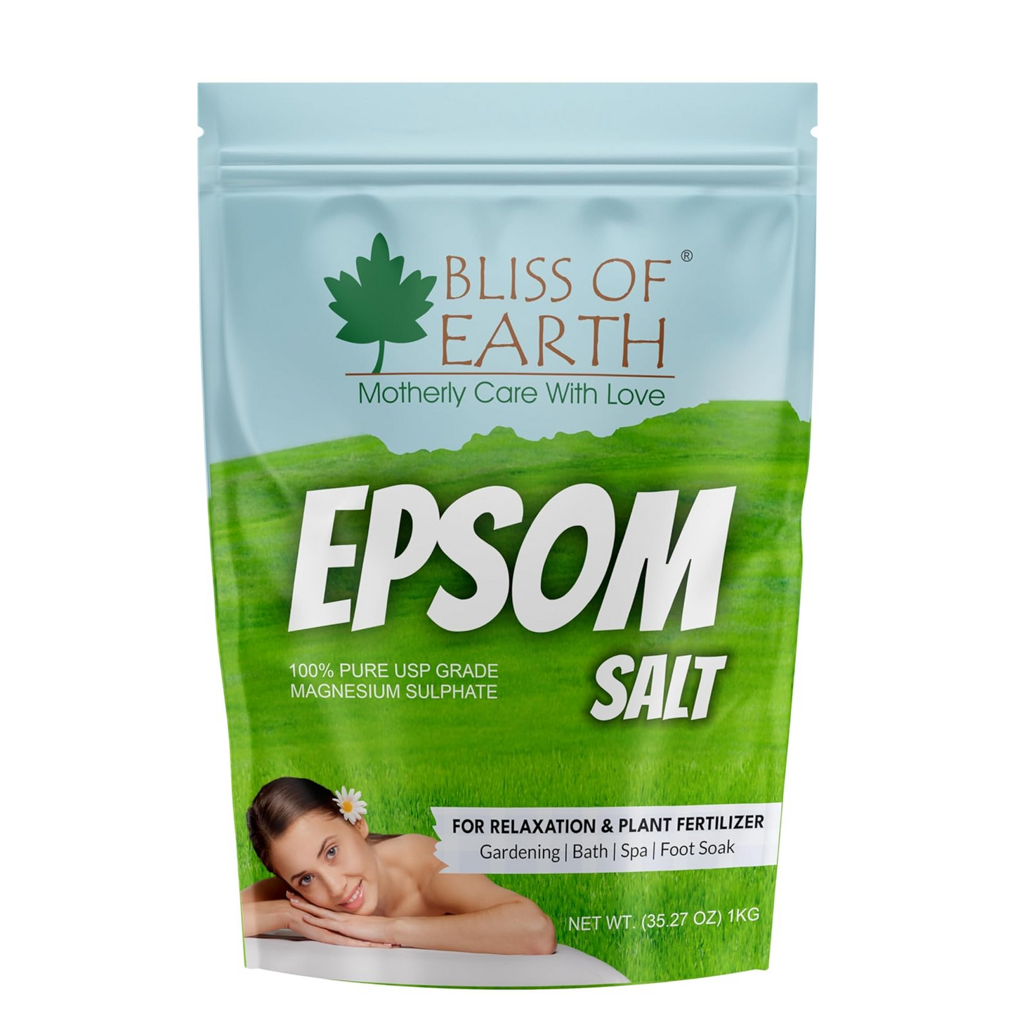 Bliss of Earth Epsom Salt for Foot | 1kg Epsom Salt for Foot Soaks, Bath Soaks, Plants & DIY Scrubs | Natural Magnesium Sulphate for Muscle Relief & Aromatherapy | Cruelty-Free