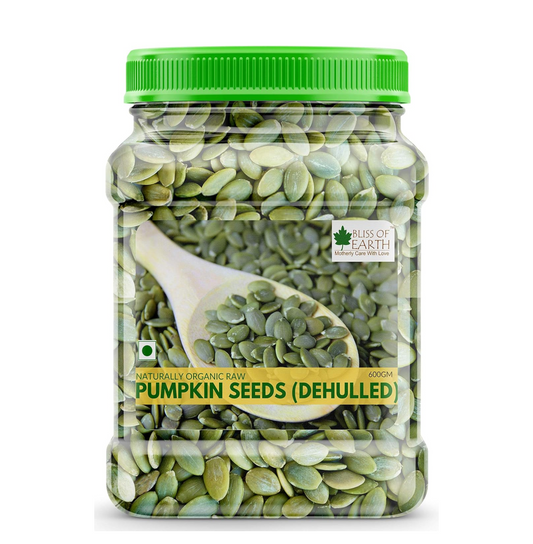 Bliss of Earth Pumpkin Seeds – Dehulled Naturally Organic Superfood for Eating - Rich in Protein & Fiber, Healthy Snack for Salads, Baking & Smoothies - Pumpkin Seed 600gm