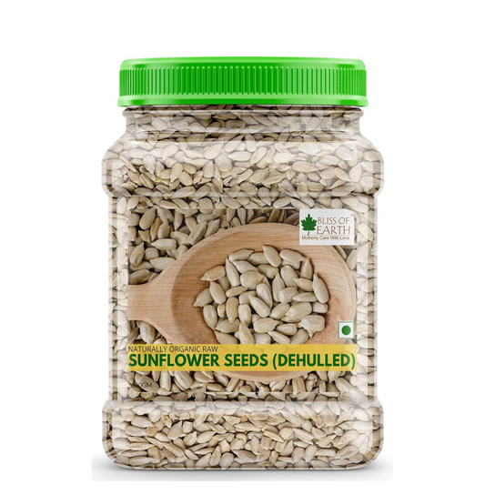 Bliss of Earth Sunflower Seeds- Dehulled Sunflower Seeds for Eating - Natural & Organic Superfood for Snacking - Rich in Fibre & Protein - for Skin & Hair - 600gm