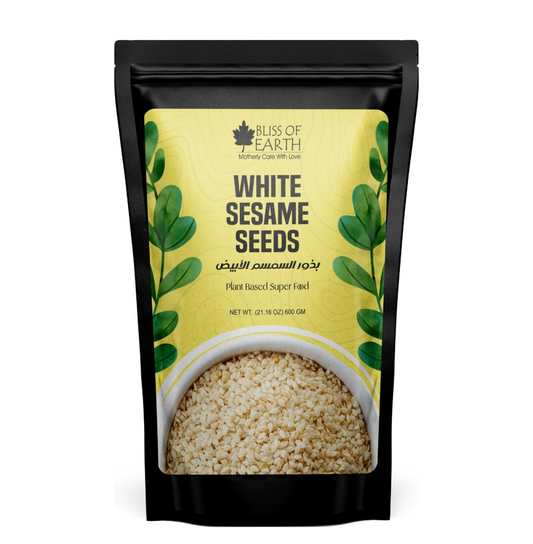 Bliss of Earth Organic Sesame Seeds 600 gm White For Eating, Raw Til Seeds