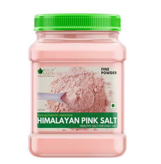 Bliss of Earth 1KG Fine Powder Pakistani Himalayan Pink Salt Non Iodised for weight management and Healthy Cooking Natural Saindha Namak