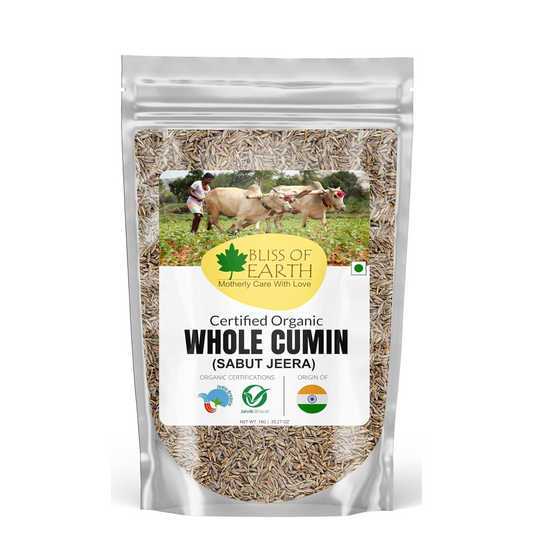 Bliss of Earth 1kg Organic Cumin Seed Jeera Whole Spice, Sabut Jeera best for cooking