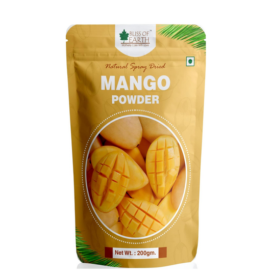Bliss of Earth 200gm Mango Powder Natural Spray Dried king of fruits Vitamin A,C,K Rich for Smoothie,Shake,juice, cake and ice cream