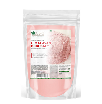 Bliss of Earth 1KG Fine Powder Pakistani Himalayan Pink Salt Non Iodised for weight loss & Healthy Cooking, Natural Substitute of White Salt