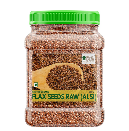 Bliss of Earth Organic Flax Seeds, 600g Pack, Raw Whole Flaxseed for Cooking and Baking, High in Omega-3 Fatty Acids, Gluten-Free, Non-GMO, Rich Source of Fiber and Protein, Superfood for Health