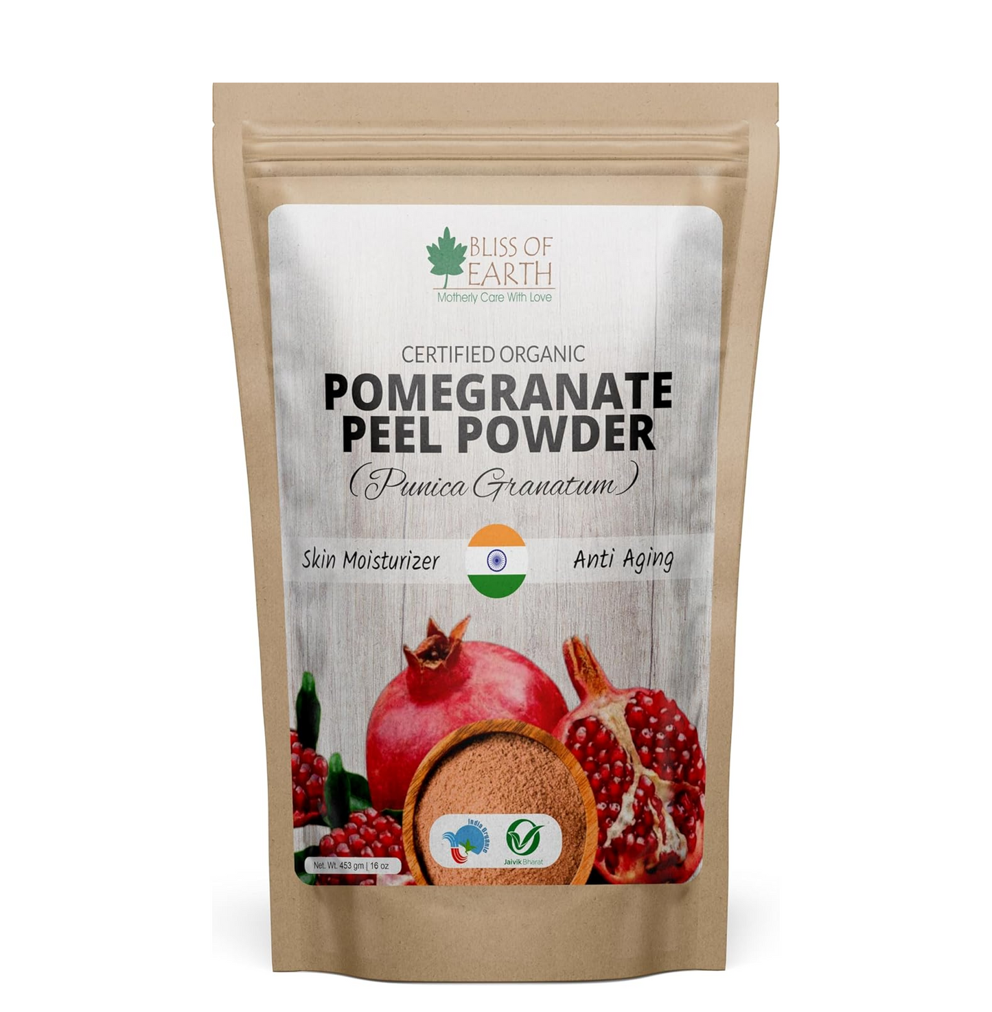 Bliss of Earth Pomegranate Peel Powder 453GM Organic Herbal For Face