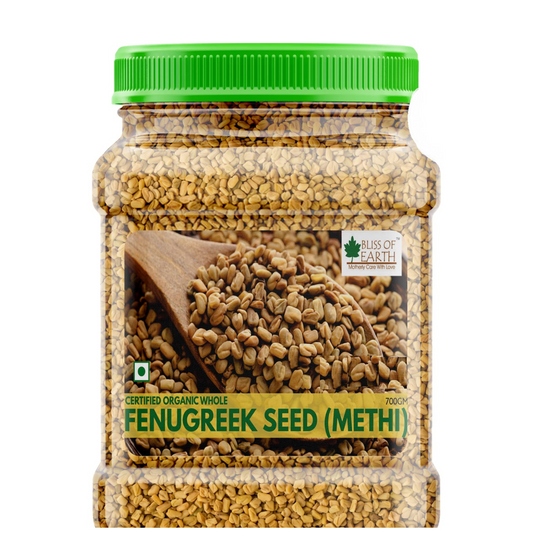 Bliss of Earth 700GM Certified Organic Fenugreek Seed Whole, Sabut Methi Dana