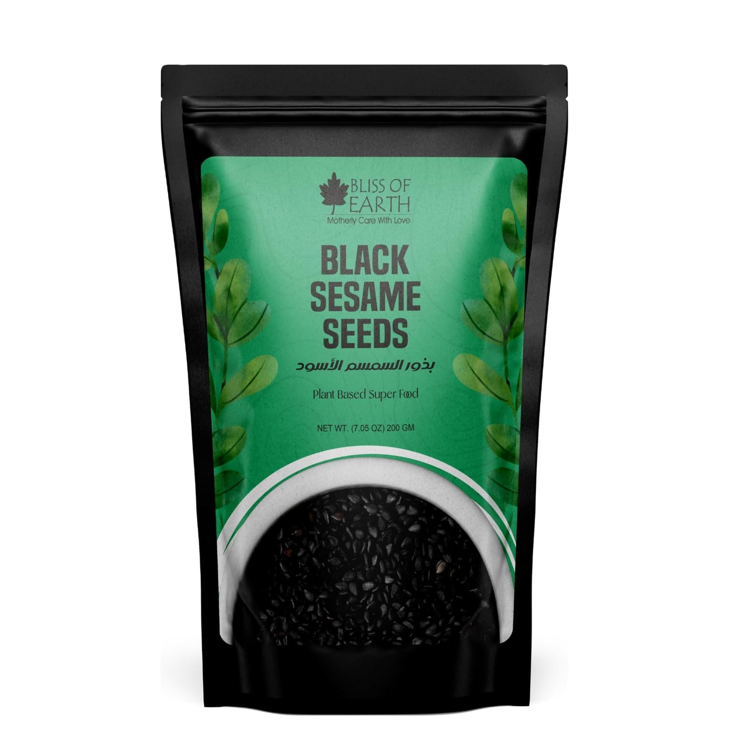 Bliss of Earth 200gm unhulled Black Sesame Seeds, Kaale Til, Fresh & Organic Fully Fiber Rich Great for Cooking & Baking
