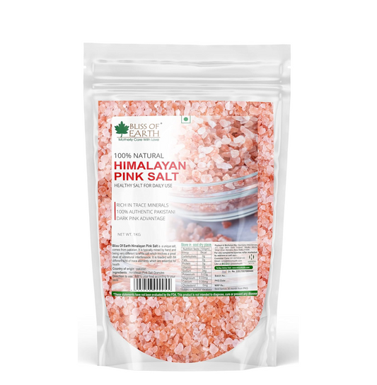 Bliss of Earth 1KG Granular Pakistani Himalayan Pink Salt Non Iodized for weight loss & Healthy Cooking, Natural Substitute of White Salt