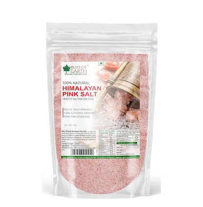 Bliss of Earth 1KG Pure Reguler Pakistani Himalayan Pink Salt Refill Pack Non Iodised for weight loss & Healthy Cooking, Natural Substitute of White Salt