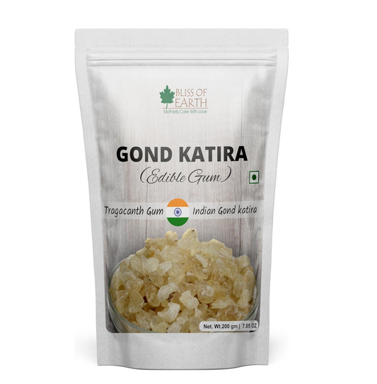 Bliss of Earth Gond Katira Pure Organic Edible Gum Tragacanth Gum Gond for Laddu Making & Sweets (200Gm)