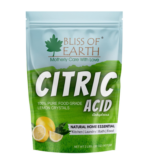 Bliss of Earth Citric Acid 100% Pure Food Grade Lemon Crystals Anhydrous Citric Acid Powder 907gm