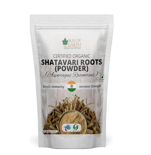 Bliss of Earth Shatavari Root Powder Organic Asparagus Racemosus Natural & Non GMO Good for Immunity & Digestion 100gm