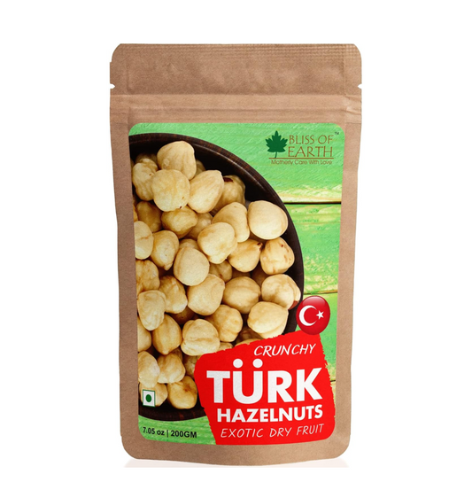 Bliss of Earth 200gm Turkish Hazelnuts, Raw & Dehulled, Healthy & Tasty