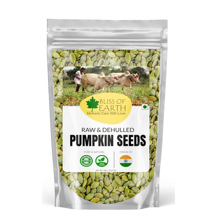Bliss of Earth Pumpkin Seeds 1kg - Dehulled Pumpkin Seeds for Eating & Weight Management - Organic immunity Health diet Superfood