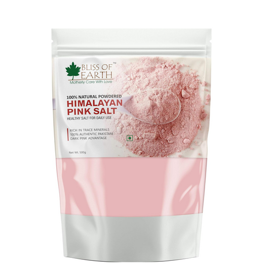 Bliss of Earth Pakistani Himalayan Pink Salt Fine Powder For Healthy Cooking, Natural Substitute of White Salt, Saindha Namak Pure 500gm
