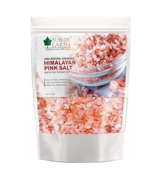 Bliss of Earth 500 gm Granular Pakistani Himalayan Pink Salt Non Iodized for weight loss & Healthy Cooking, Natural Substitute of White Salt