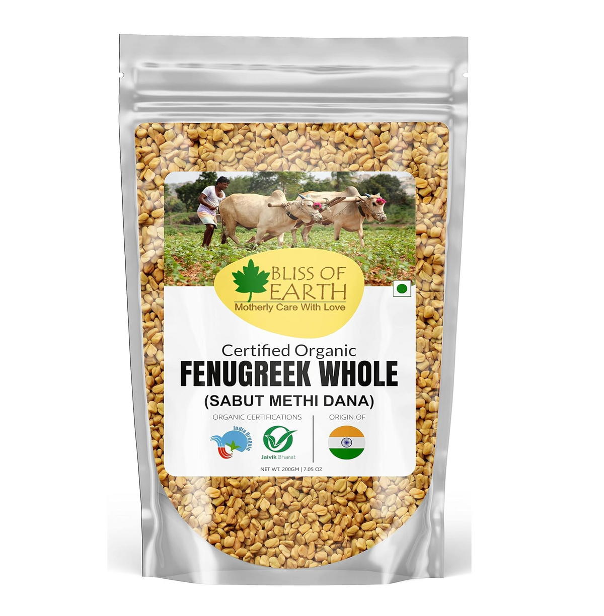 Bliss of Earth Certified Organic 200gm Fenugreek seed (Sabut Methi Dana) spices and masala For | hair grow | Boosting metabolism & Immunity | Weight Loss | Healthy cooking
