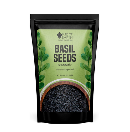 Bliss of Earth Sabja Seeds 100gms -Tukmaria Seeds Fiber & Omega-3 Rich Good for weight loss, Hydration Tiny Power House - Basil Seeds for Eating