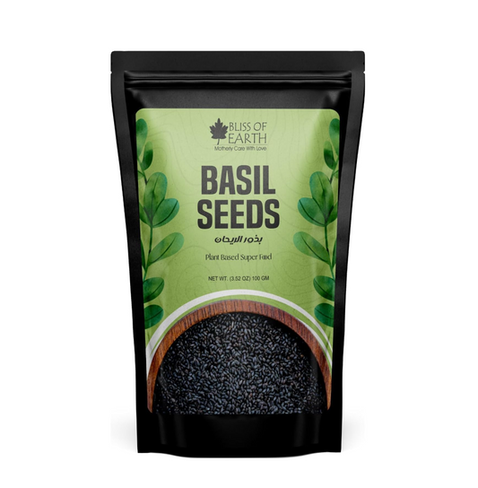Bliss of Earth Sabja Seeds 100gms -Tukmaria Seeds Fiber & Omega-3 Rich Good for weight loss, Hydration Tiny Power House - Basil Seeds for Eating