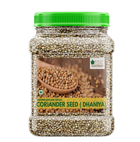 Bliss of Earth Dhaniya Whole | Coriander Seeds Whole Spices | 250 gm Coriander Dry | Sabut Dhaniya | Aromatic & Unpolished | Dhania Seeds for Cooking, Seasoning & Spices | Pure and Fresh Taste
