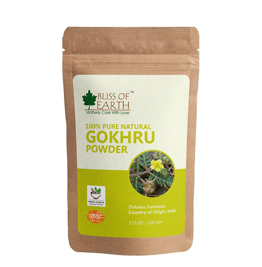 Bliss of Earth 100% Pure & Natural Gokhru Powder Pure Tribulus Terrestris 100GM