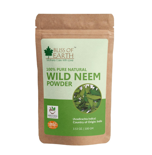Bliss of Earth™ 100% Pure Wild Neem Leaves Powder | 100GM | Great For Face, Hair, Skin & Body