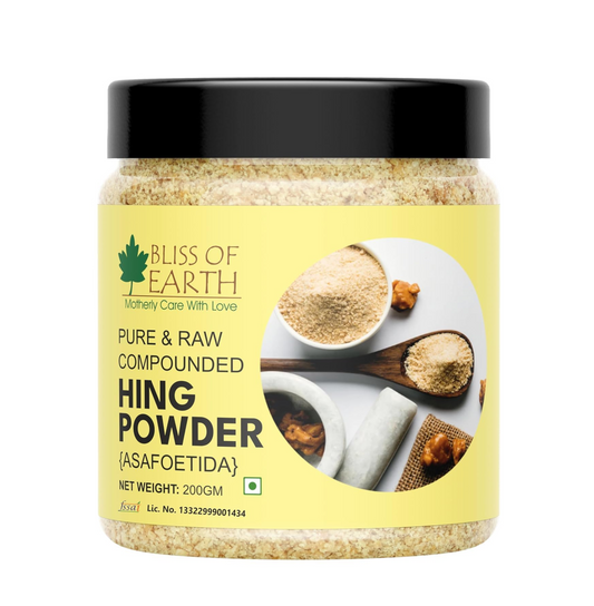 Bliss of Earth 100% Pure Hing (Asafoetida) Powder- Aromatic Spice for Flavorful Cooking 200gm