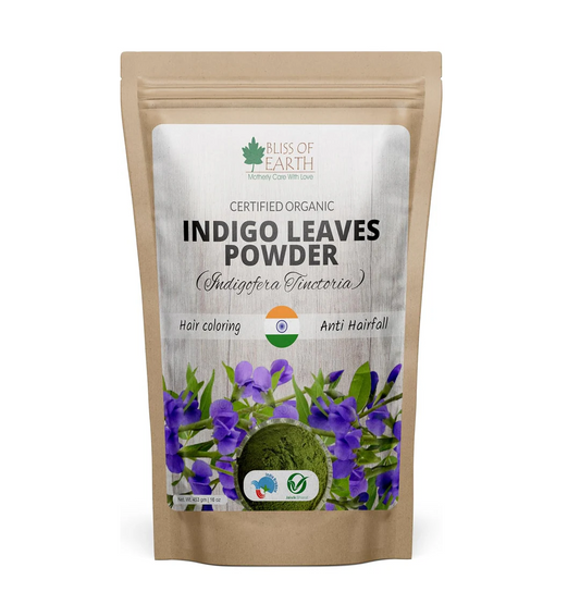 Bliss of Earth Indigo Powder 453GM Organic Natural For Hair Black Organic Hair Dye