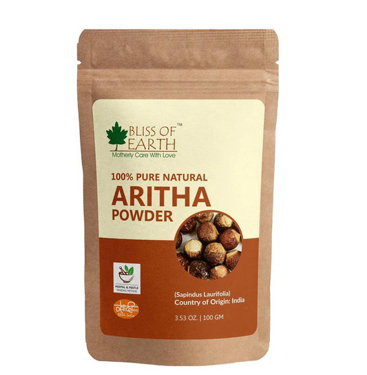 Bliss of Earth Reetha powder for hair growth | 100GM | Aritha Powder |Natural & Chemically Free Hair Cleanser | Gorgeous & Silky Hair |