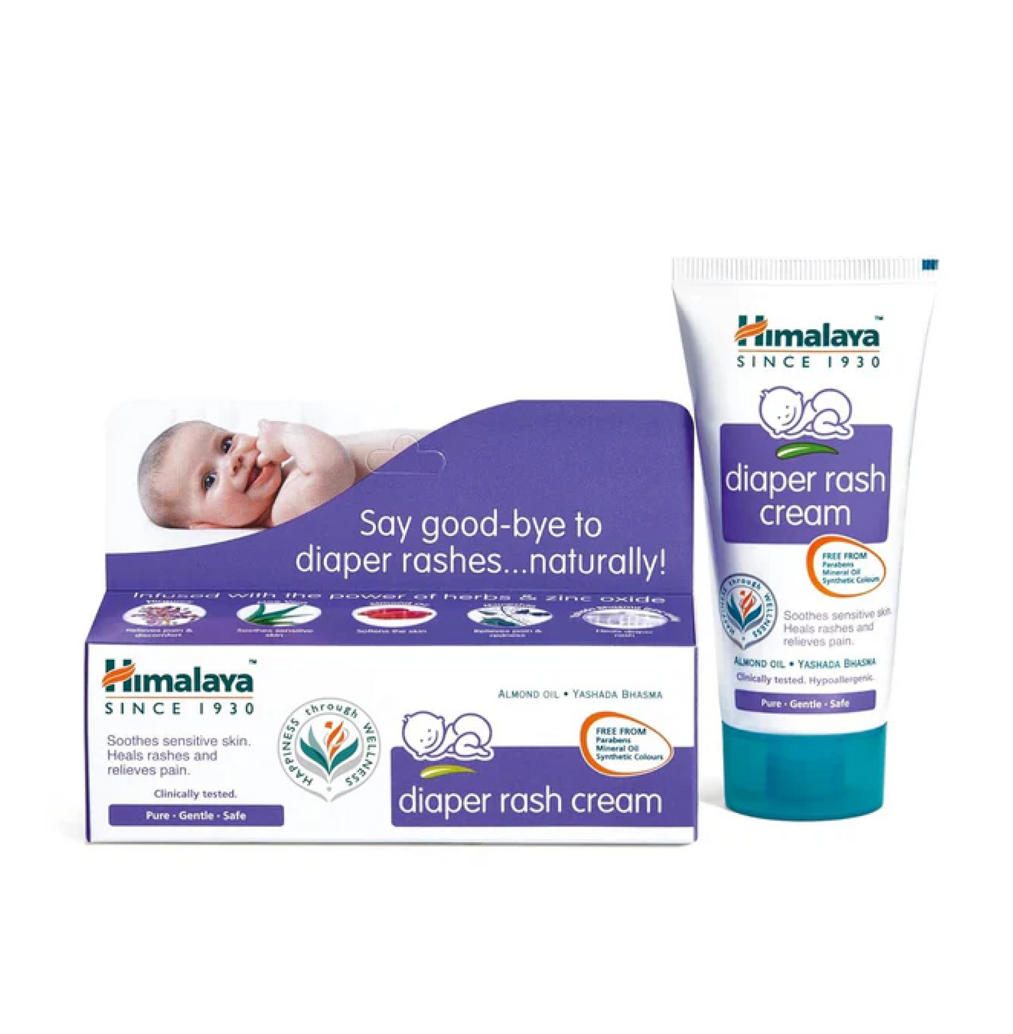 Himalaya Baby Diaper Rash Cream (100g) | Relieves Rashes, reduces Redness & Irritation | With Aloe Vera, Yashad Bhasma, Almond Oil