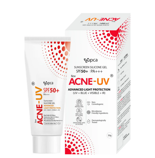 New ACNE-UV Sunscreen SPF50+ PA++++ | 50g Oil Free, Non Comedogenic Silicone Gel Sunscreen SPF 50 | UVA/UVB Protection | Water Resistant | No White Cast | Suitable for All Skin Types