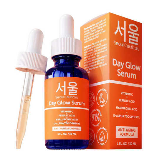 SeoulCeuticals Korean Vitamin C Serum for Glowing Skin – 20% Vitamin C + Hyaluronic Acid + CE Ferulic Acid – Potent Anti-Aging & Anti-Wrinkle Korean Beauty Vit C Serum – 30ml