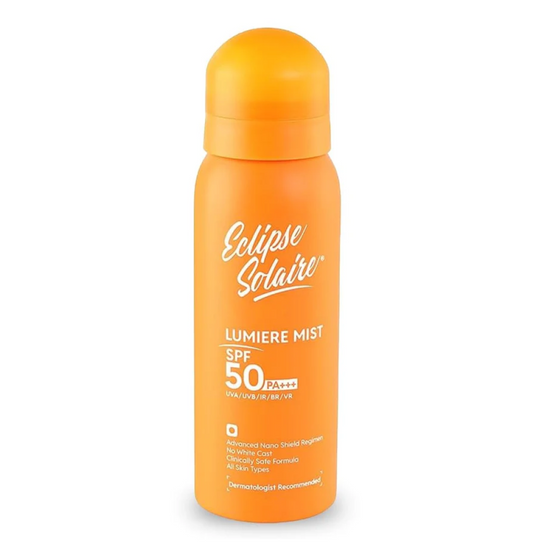 Lumiere Mist Sunscreen SPF50 PA+++ | Broad Spectrum UVA/UVB/IR/Blue Light/Visible Rays Protection | All Skin Types, Spray Sunscreen SPF 50, 100 % water formula, no alcohol or propylene Modern uv filter – 100ml
