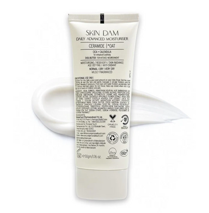 Personal Touch Skin Dam Korean Moisturizer Cream for Dry Skin | Ceramide 3 Barrier Repair Cream with Oat, Centella & Shea Butter | 72H Hydration | 50g