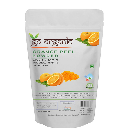 Go Organic Orange Peel Powder for Hair Conditioning, Skin Care, Anti-Aging, Oil Control (150 gm)